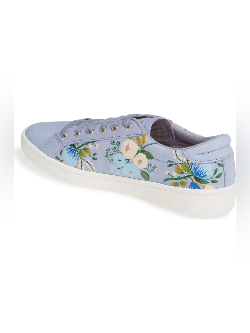 EUC Keds x Rifle Paper Co. Ace Low-Top Leather Sneaker in Botanical/Forever Blue - Picture 2 of 11